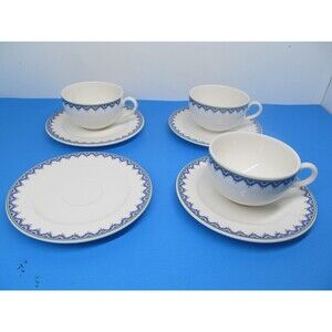 Villeroy And Boch Casa Look Set Of 3 Cups With 4 Saucers Produced From 1995-2003